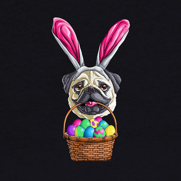 Easter Pug T Shirt Men Women Kids Bunny Basket Eggs Gift by woodsqhn1